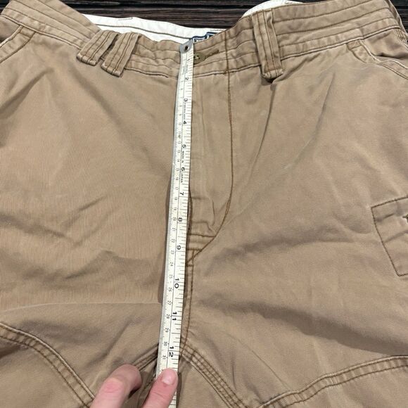 Vintage Y2K Polo Ralph Lauren Cargo Shorts Size 34 Khaki 10” Inseam Heavy Cotton - Picture 6 of 8